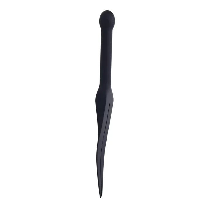Edge Silicone Tawse Black Insertable Handle Bondage Whip - BONDAGE - TOYS