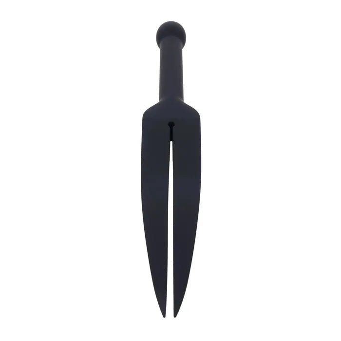 Edge Silicone Tawse Black Insertable Handle Bondage Whip - BONDAGE - TOYS
