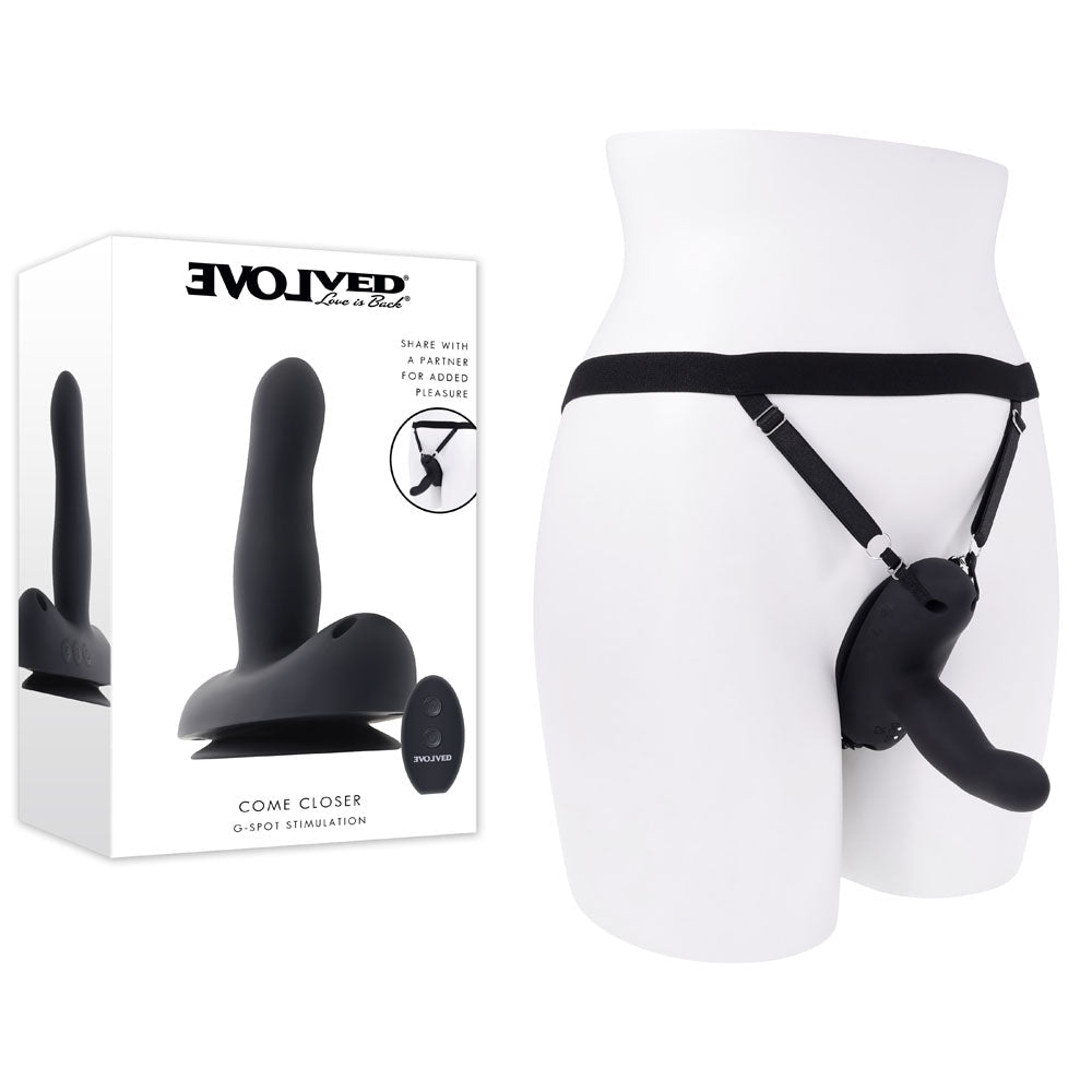 Evolved Come Closer Vibrating Strap On With Remote - STRAP - ONS