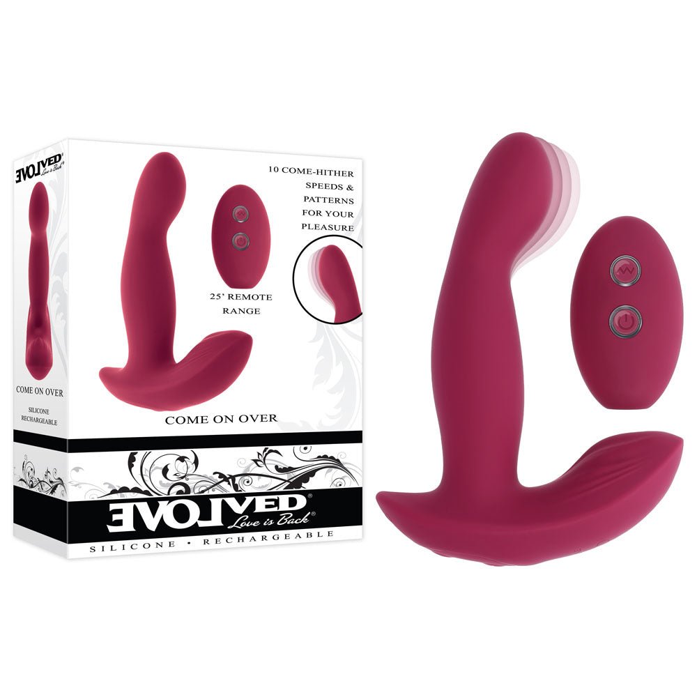 Evolved COME ON OVER - Burgundy Red Vibrator with Wireless Remote - VIBRATORS - Naughty by Nature Adult Store