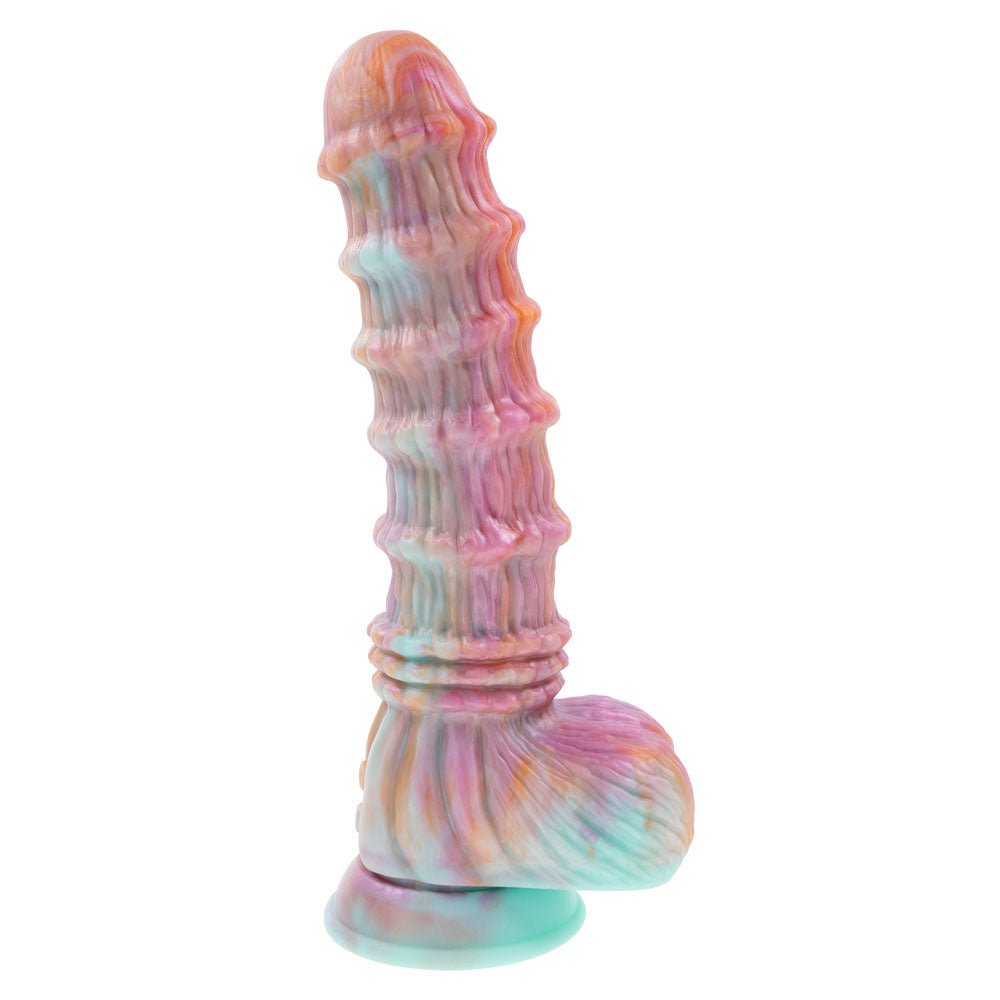 Evolved FANTASY - Multicoloured Vibrating Fantasy Dildo with Remote - DONGS