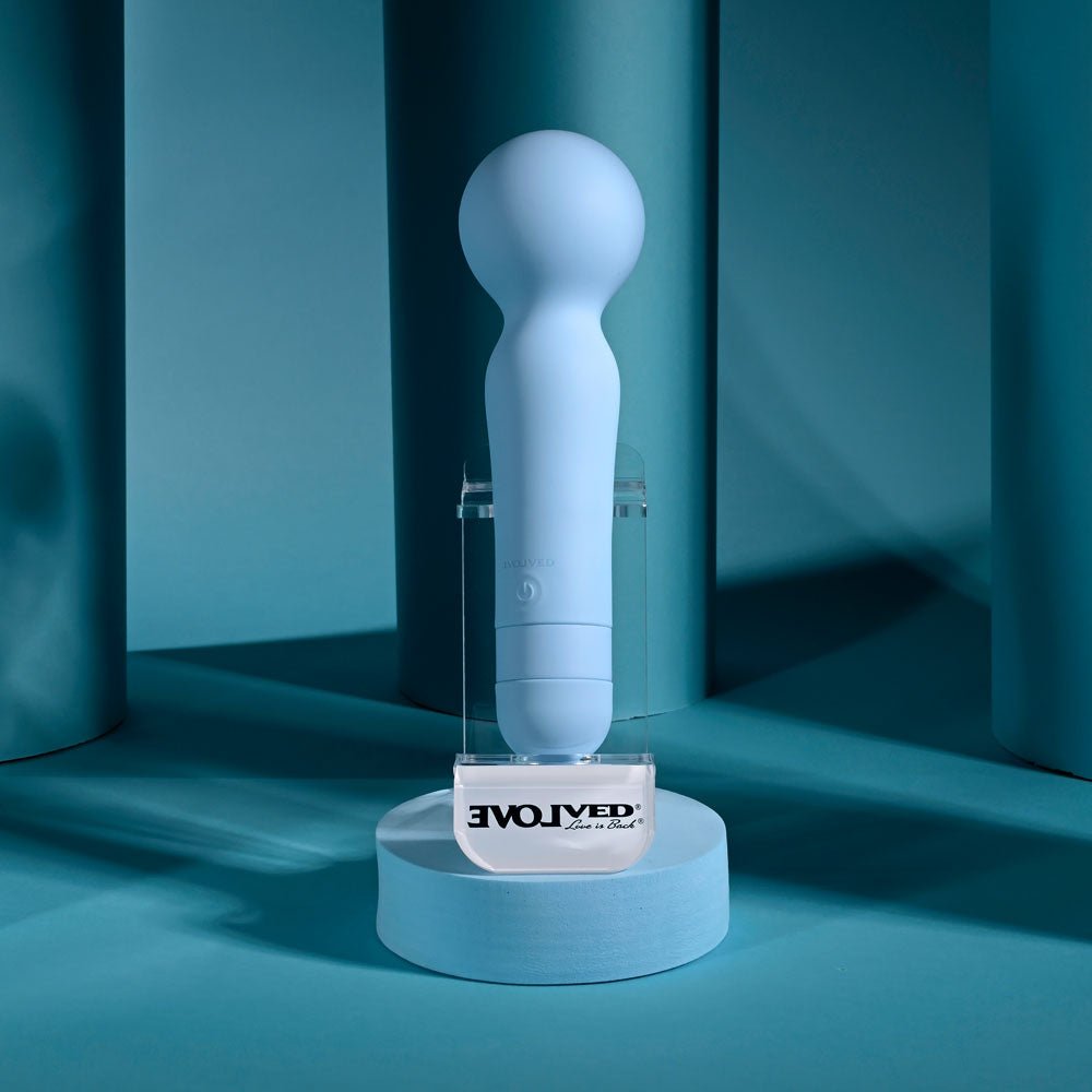 Evolved Iris Blue Rechargeable Massage Wand – Waterproof Silicone - VIBRATORS