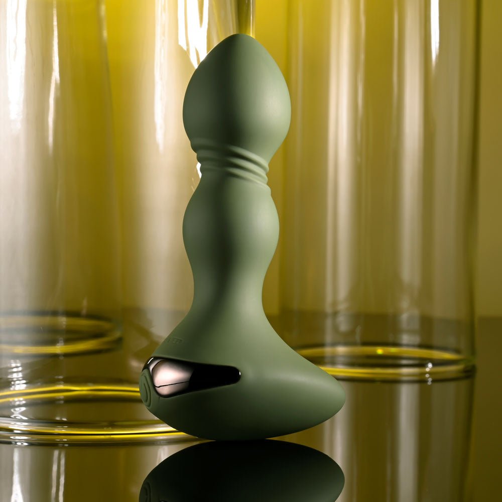 Evolved LIEUTENANT - Green 12.2 cm USB Rechargeable Vibrating Butt Plug - Anal Toys