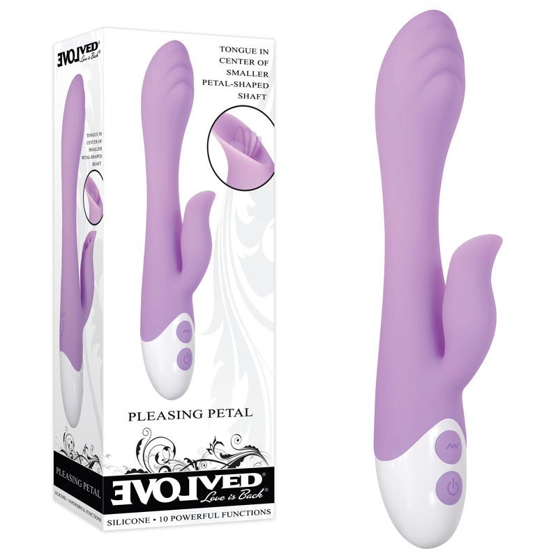 Evolved PLEASING PETAL - Lilac 19.7 cm USB Rechargeable Rabbit Vibrator - VIBRATORS - RABBIT