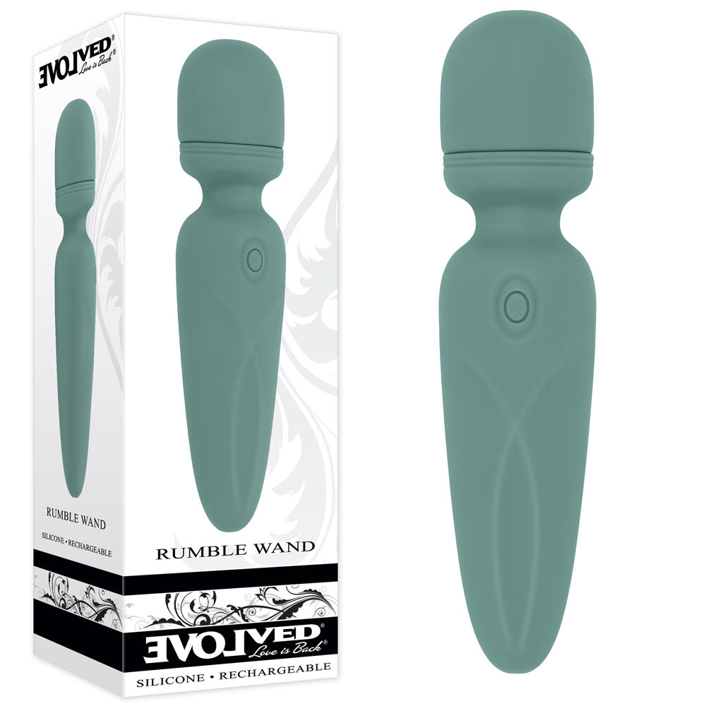 Evolved RUMBLE WAND - Olive Green Mini Massage Wand - VIBRATORS