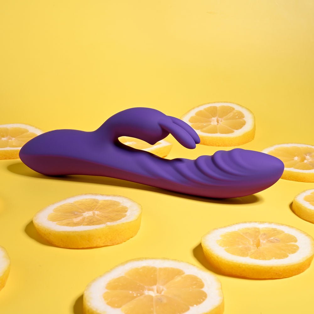 Evolved WAVY RABBIT - Purple 20.6 cm USB Rechargeable Rabbit Vibrator - VIBRATORS