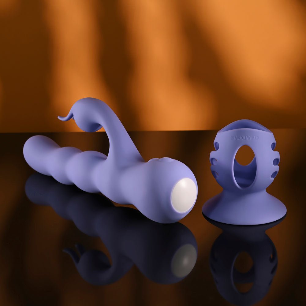 Evolved Wiggly Bunny Rabbit Vibrator With Suction Base - VIBRATORS