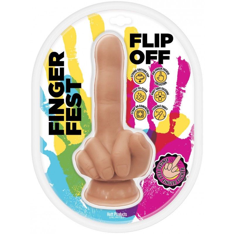 Finger Fest Dildo Flip Off Flesh - Adult Toys