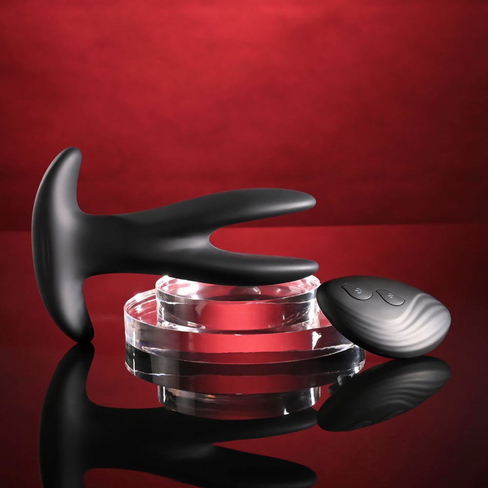 Gender X Spread The Love Black Stretching Anal Plug With Remote - ANAL TOYS