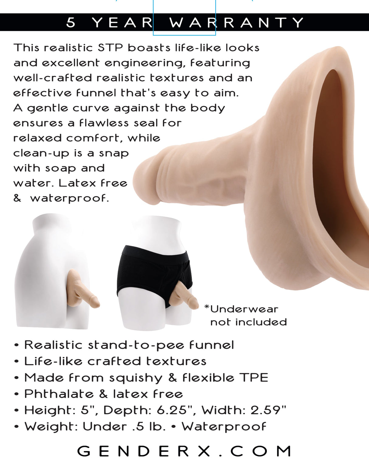 Gender X STAND TO PEE - Light - Flesh Realistic Stand - To - Pee Funnel - GENDER EXPRESSION