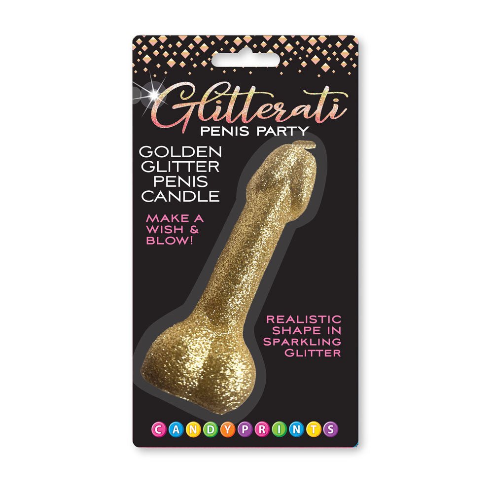 Glitterati Gold Glitter Penis Candle - Gold - NOVELTIES