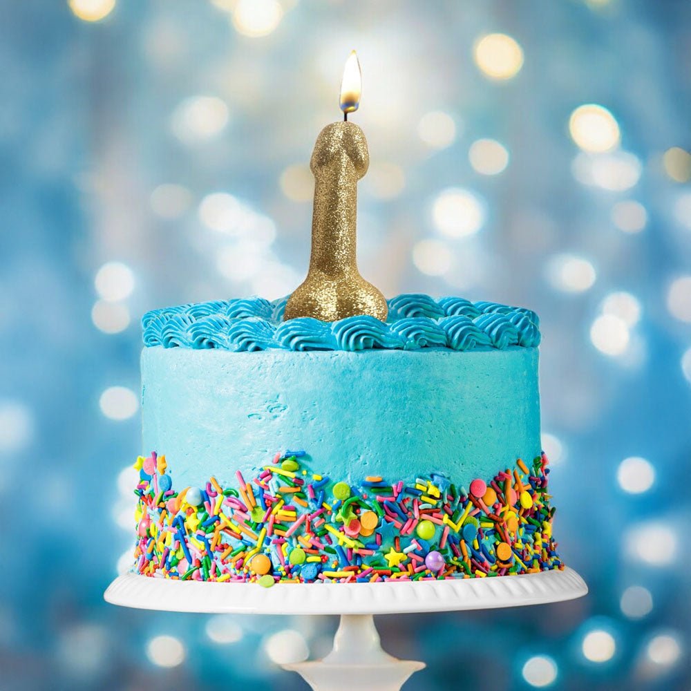 Glitterati Gold Glitter Penis Candle - Gold - NOVELTIES