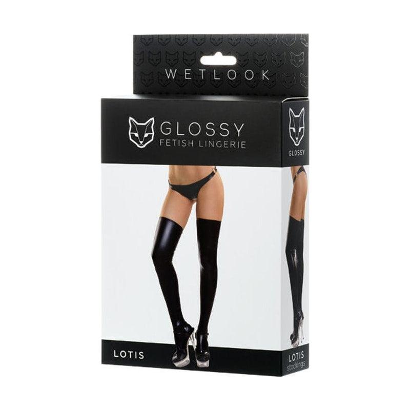 Glossy Wetlook Stockings Lotis - Lingerie