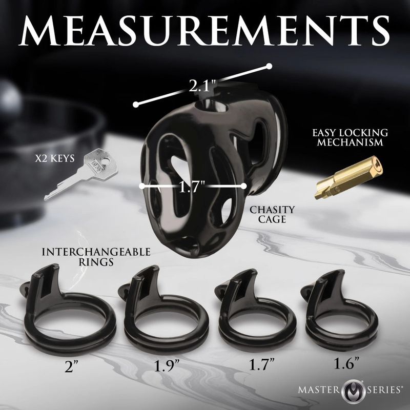 Hard Stop Double Ring Chastity Cage - Adult Toys