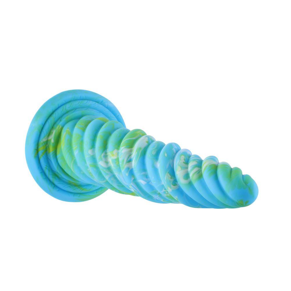 Hismith 10.12in Awl Shape Mixed Colors Silicone Dildo with Suction Cup - Sex Toys