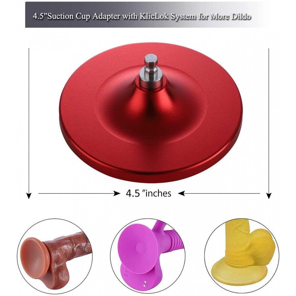 HiSmith - 4.5" Red Suction Cup Adaptor (KlicLok) - Sex Toys
