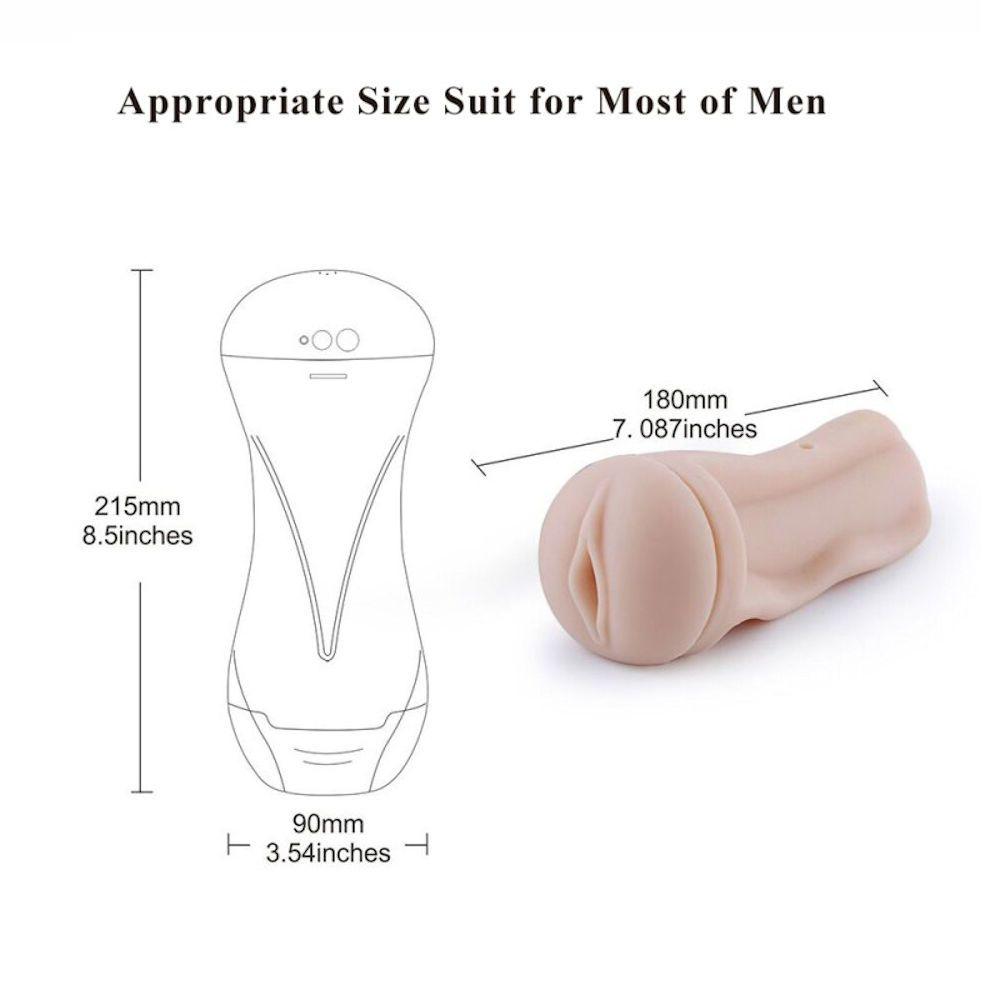 HiSmith - Vibrating Pussy Stroker with White Case (KlicLok) - MASTURBATORS