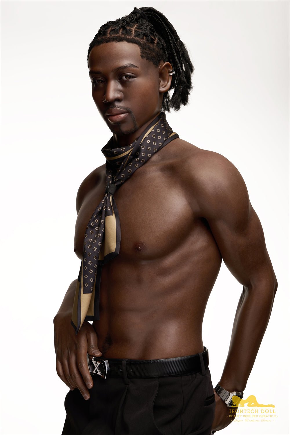 Irontech James 176cm Silicone Sex Doll Black Skin Brown Eyes M8 - Sex Doll
