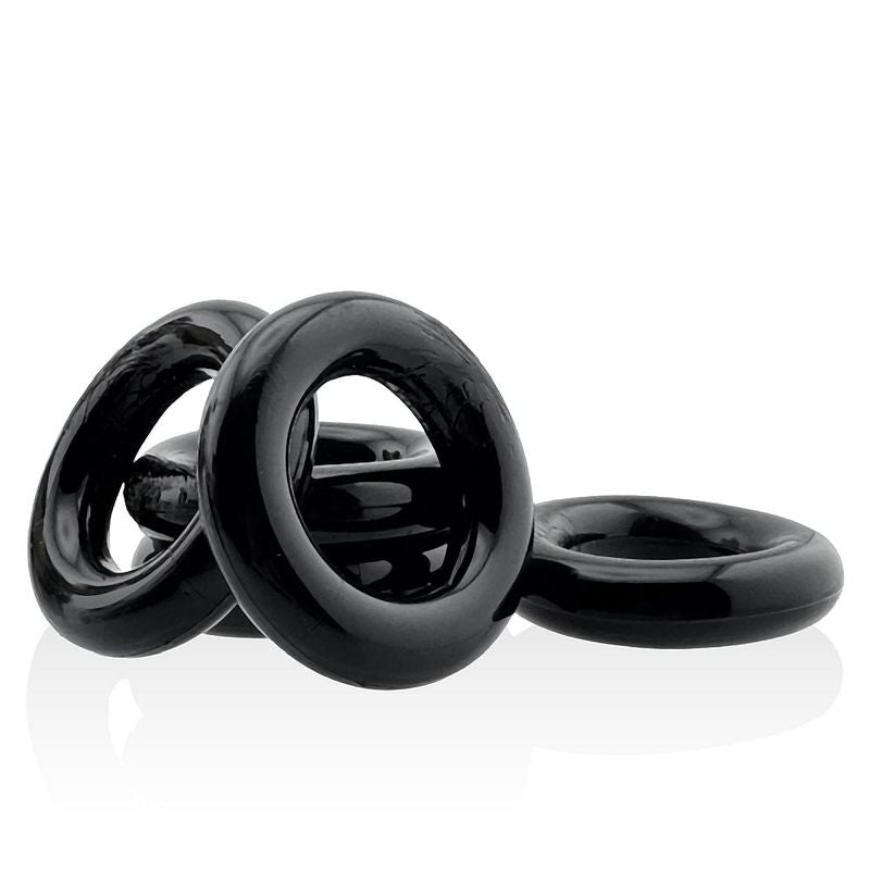 Jacker Stack 5 Pc Strong Cock Ring Black - Adult Toys