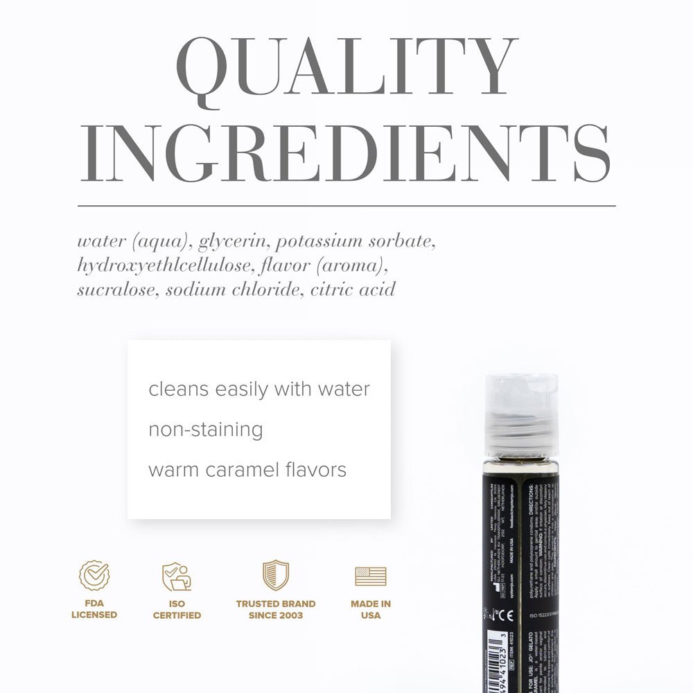 JO Gelato Salted Caramel Lube 30 mL Flavoured Water Based - LOTIONS & LUBES