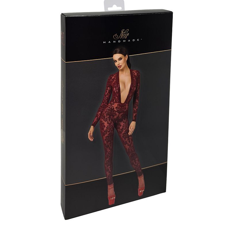 Kink Royal V Neck Catsuit Red - Lingerie