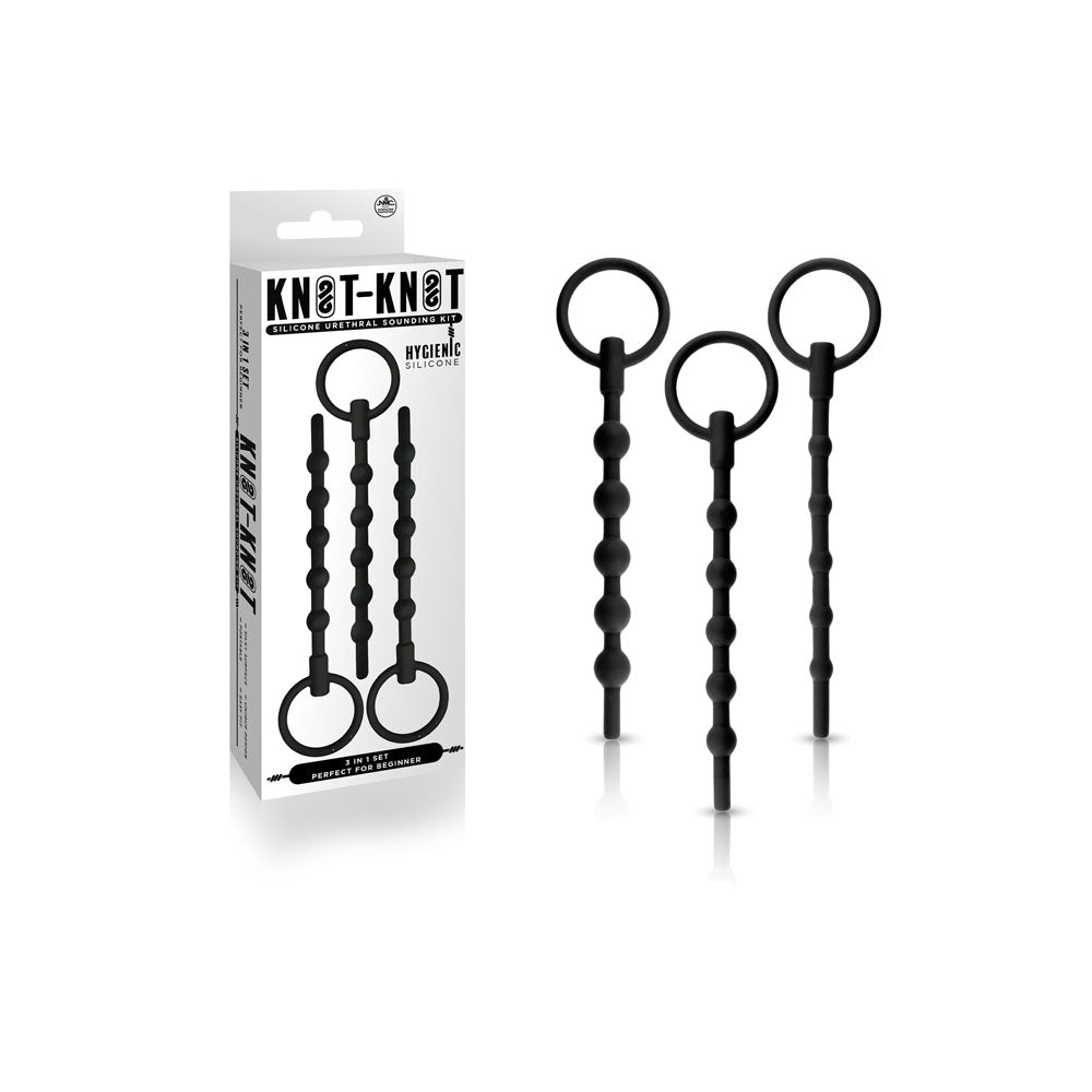 Knot Knot - Black Urethral Sounding Kit - 3 Piece Set - BONDAGE - TOYS
