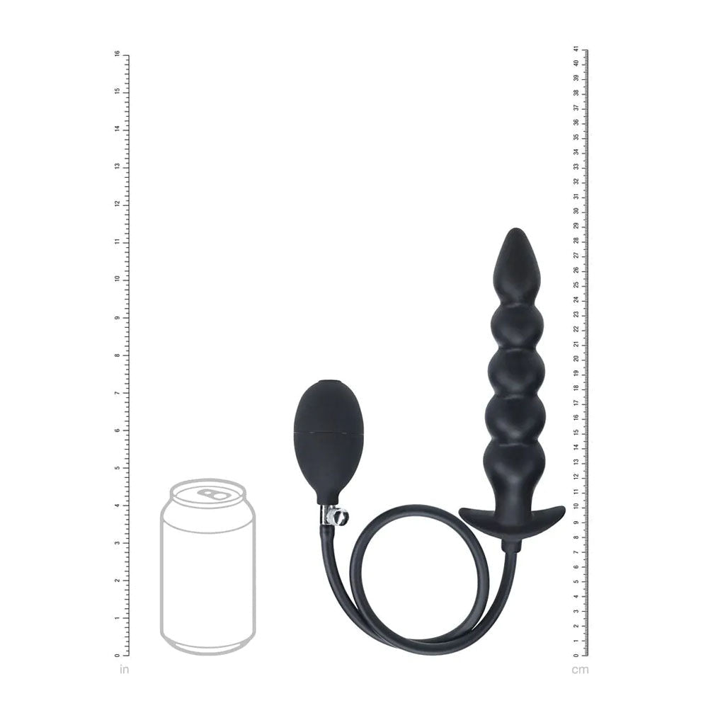 LEVELZ Premium Beaded Inflatable Anal Plug Black Butt Plug - ANAL TOYS