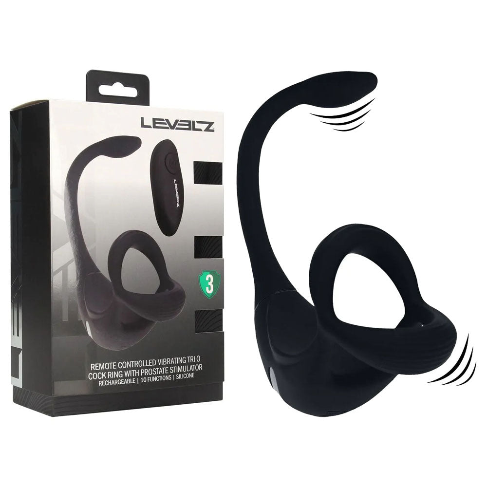 LEVELZ Remote Controlled TriO Cock Ring Prostate Stim Anal Plug - COCK RINGS