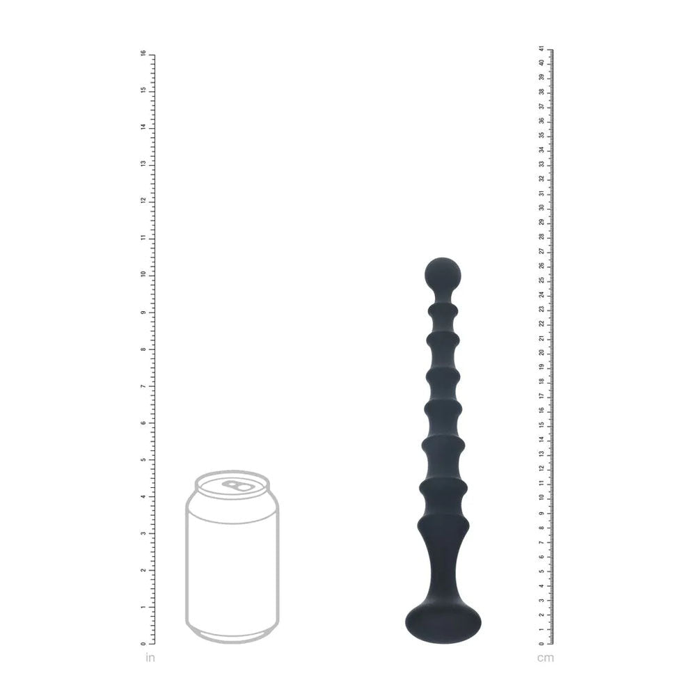 Levelz Ribbed Silicone Flared Anal Probe Black 26.7cm - ANAL TOYS