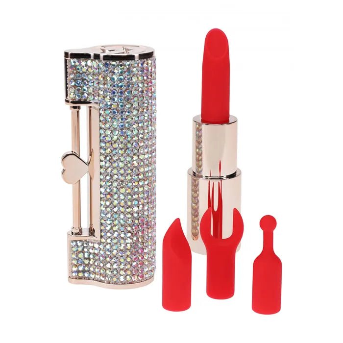 Loveline Diamond Red Lipstick Vibrator USB Rechargeable 8.3cm - VIBRATORS