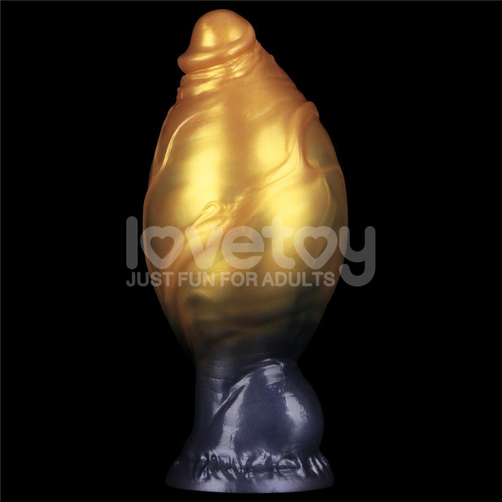 Lovetoy Aerosx 7.5 Inch Dual Density Inflatable Dildo - Gold/Blue - DONGS