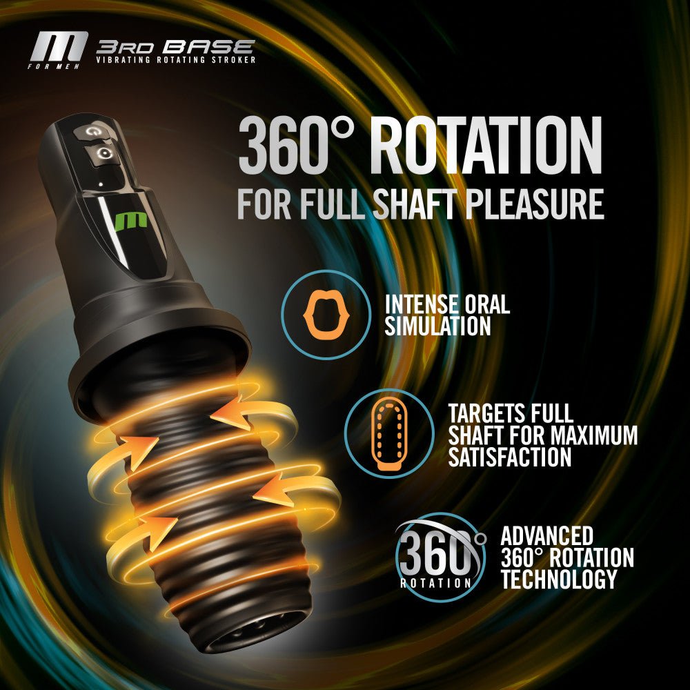 M For Men - 3rd Base - Vibrating & Rotating Auto Stroker - MASTURBATORS