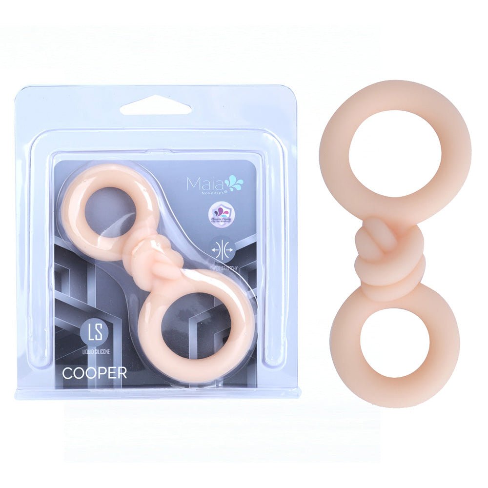 Maia Cooper Vanilla Flesh Cock And Balls Ring Set For Him - COCK RINGS