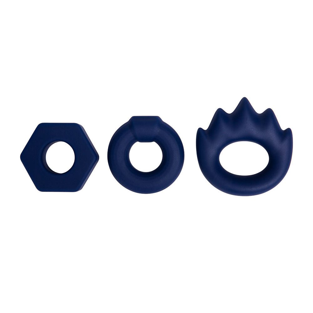 Maia LONZO - Blue Silicone Cock Rings - Set of 3 - COCK RINGS