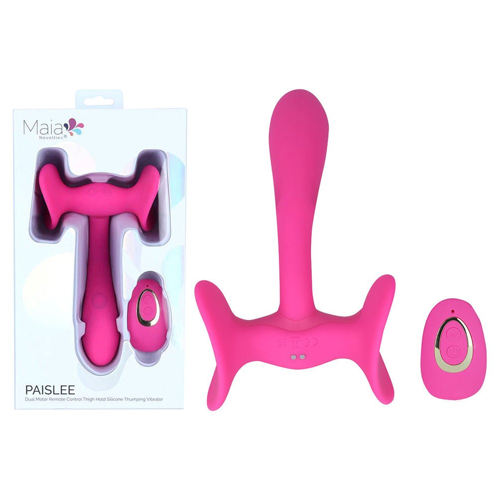 Maia Paislee Pink Rechargeable USB Thigh Vibrator With Wireless Remote - VIBRATORS