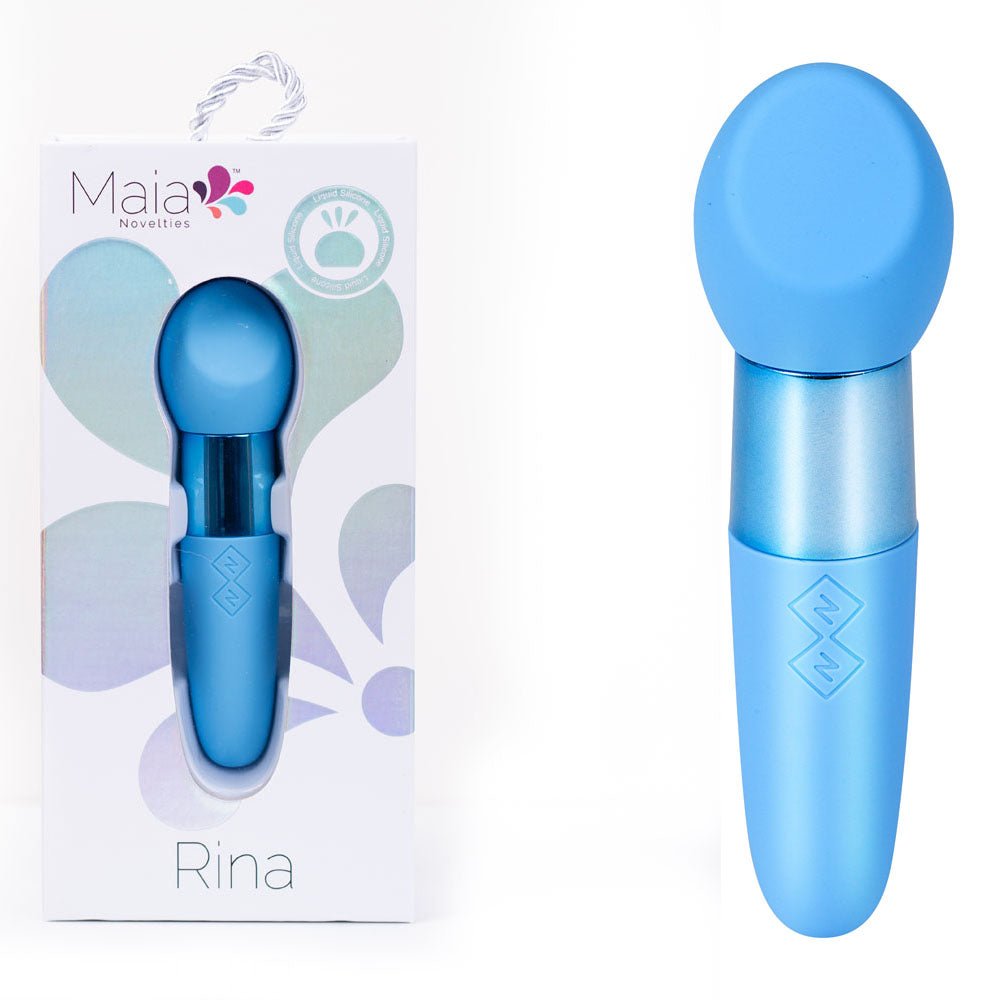 Maia RINA - Blue - Blue 13.3 cm USB Rechargeable Vibrator - VIBRATORS