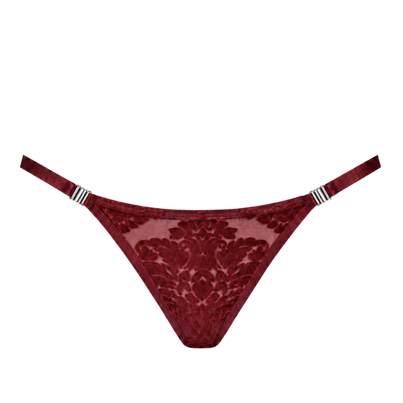 Masquerade Lace Thong Burgundy - Lingerie