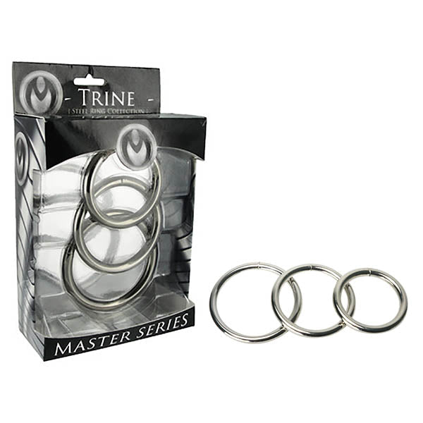 Master Series Trine Steel Ring Collection - Steel Cock Rings - Set of 3 Sizes - COCK RINGS