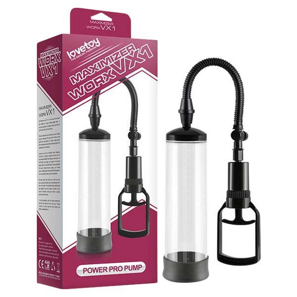 Maximizer Worx VX1 - Power Pro Pump - Clear with Cock Ring - PUMPS