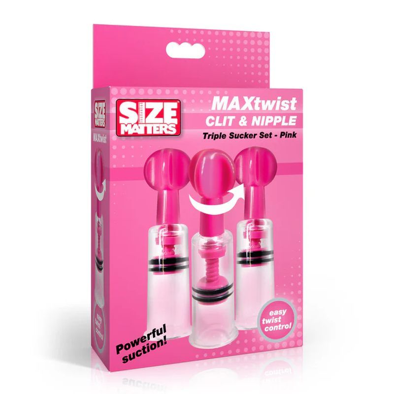 MAXtwist Clit Nipple Sucker Set 3 Pc Pink - Adult Toys