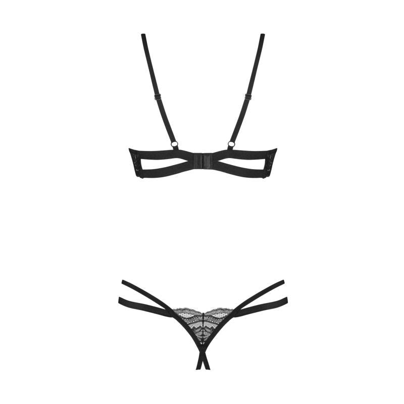 Nutris 2 Pc Crotchless Bra Panty Set - Lingerie