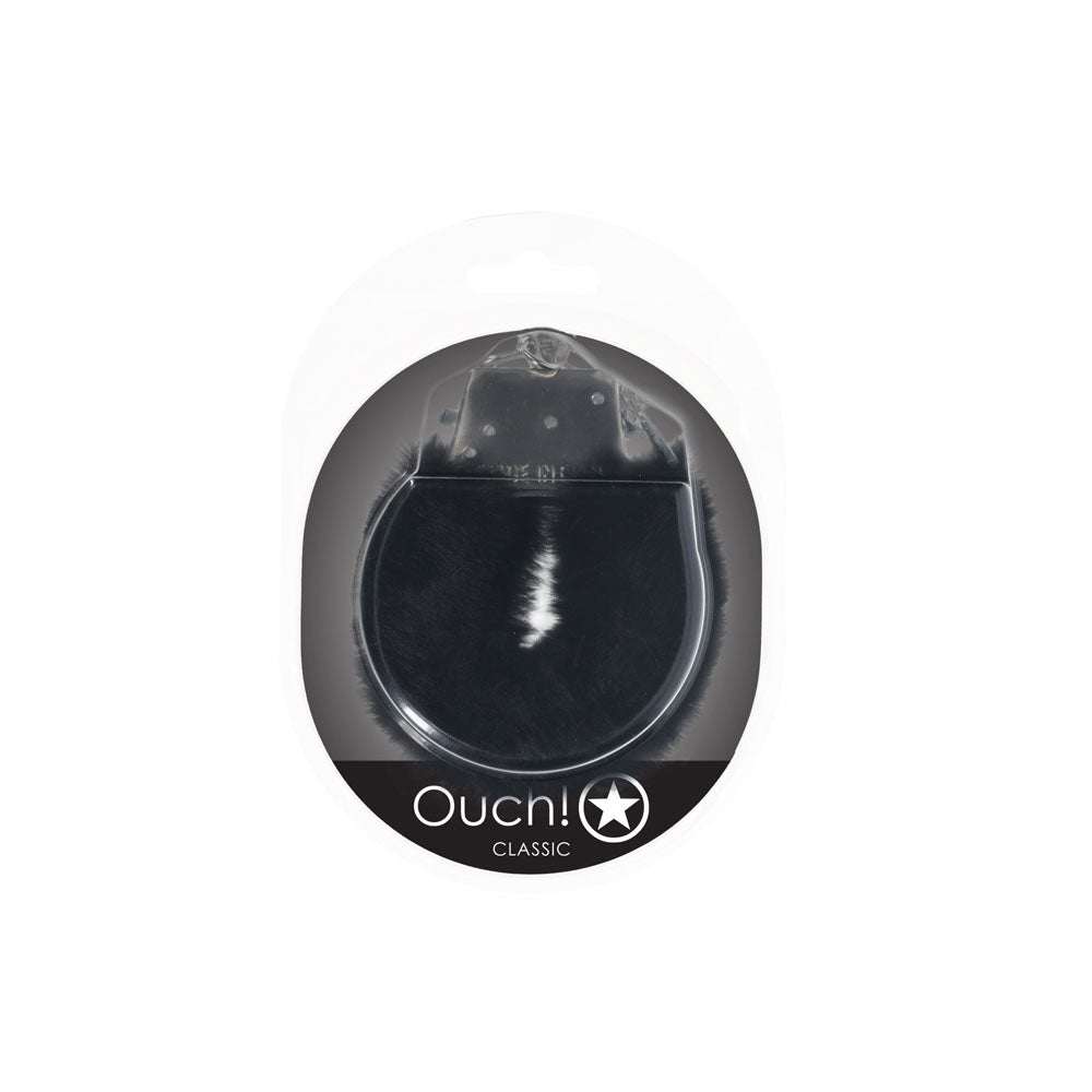 OUCH! Classic Fluffy Cuffs - Black - BONDAGE - TOYS