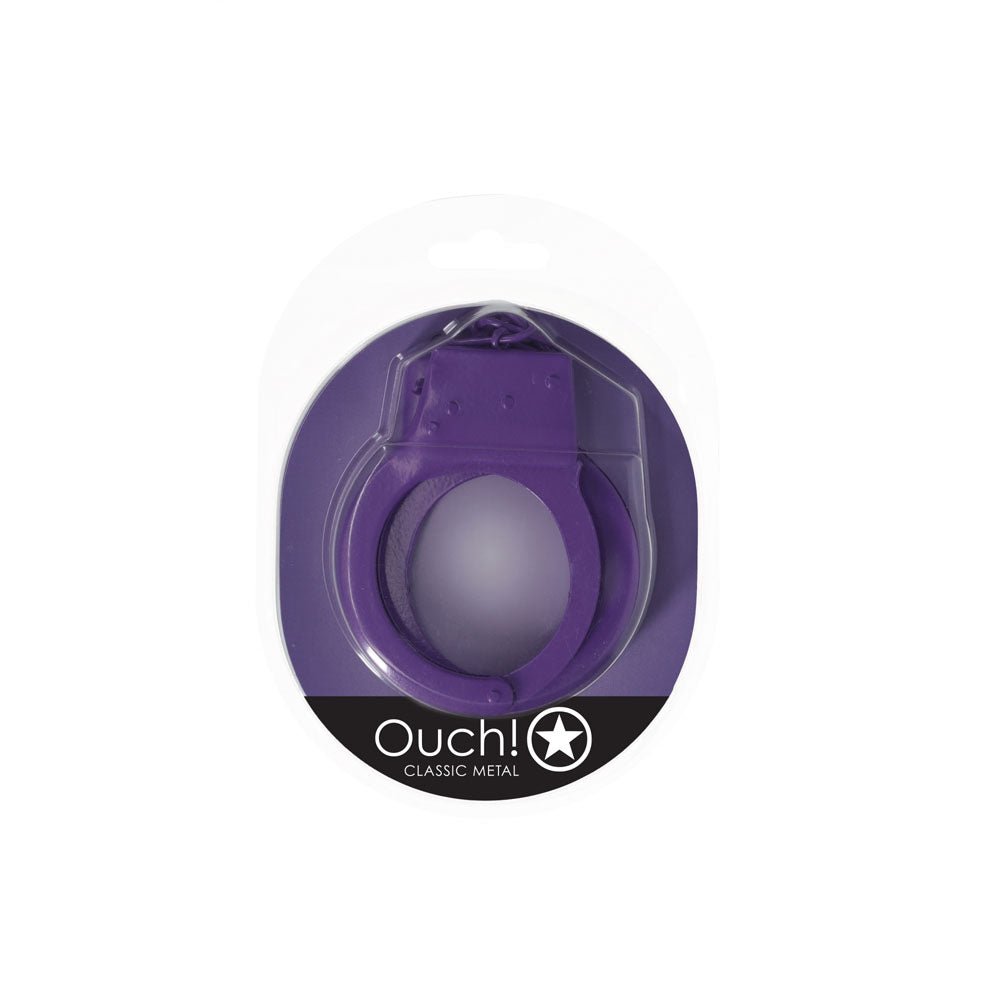 OUCH! Classic Metal Cuffs - Purple - BONDAGE - TOYS