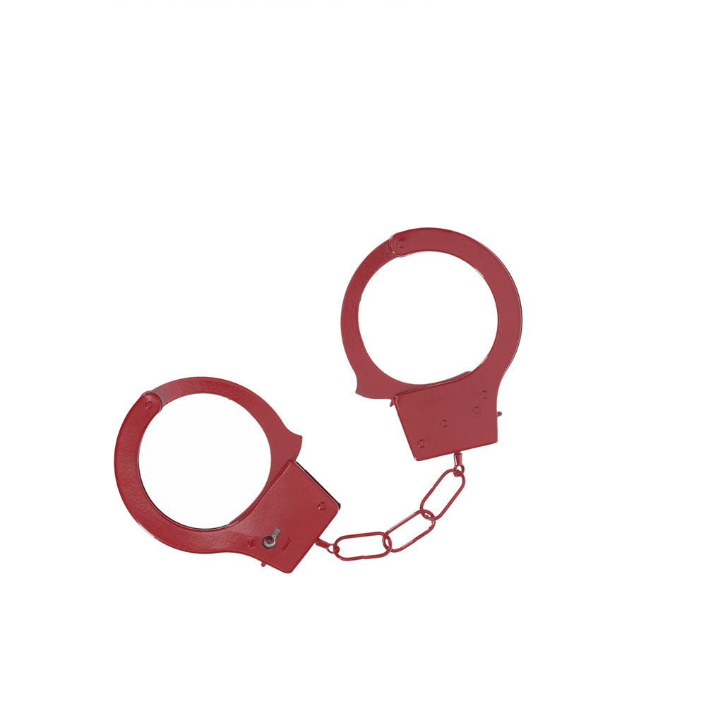 OUCH! Classic Metal Cuffs - Red - BONDAGE - TOYS