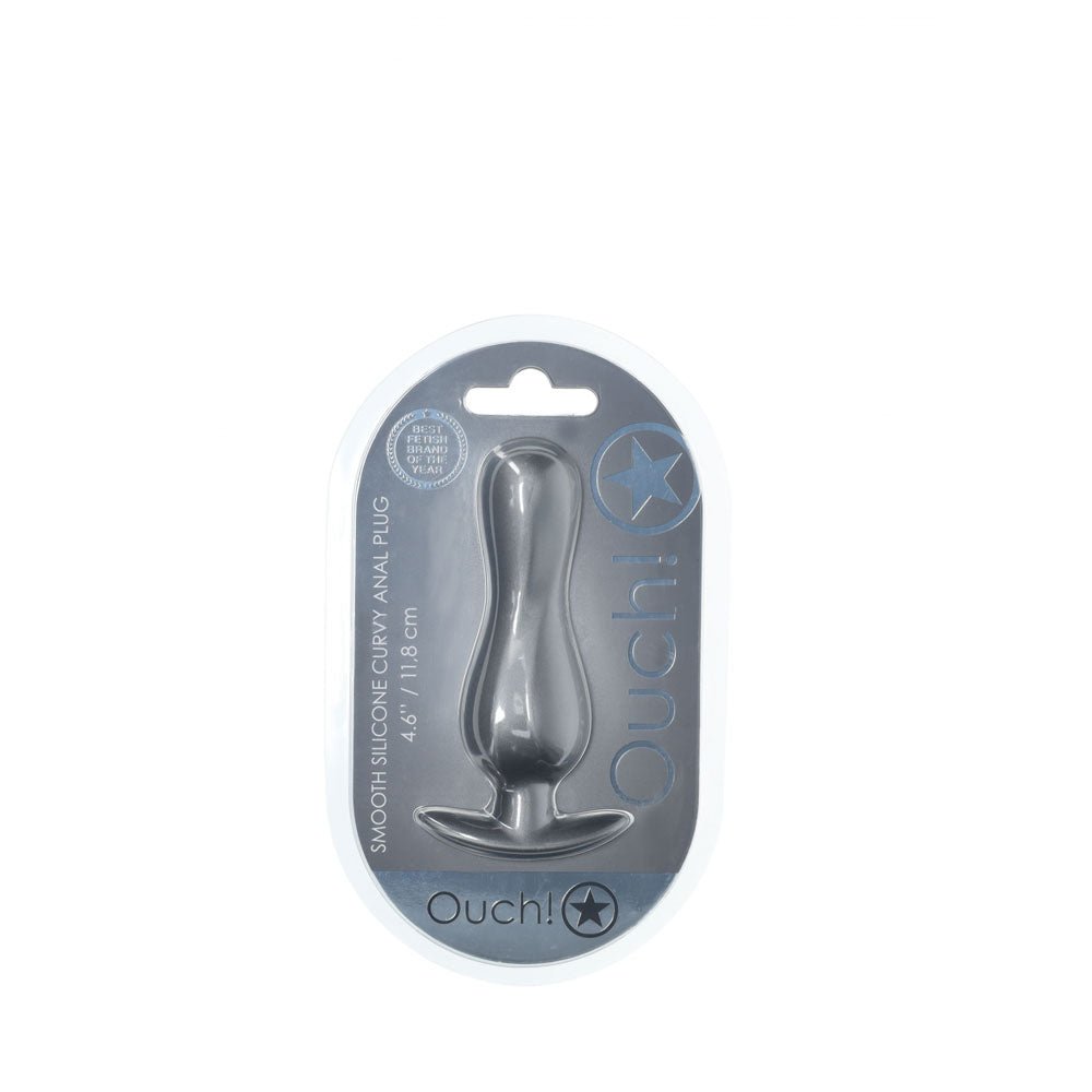 OUCH! Curvy Anal Plug - Gun Metal - ANAL TOYS