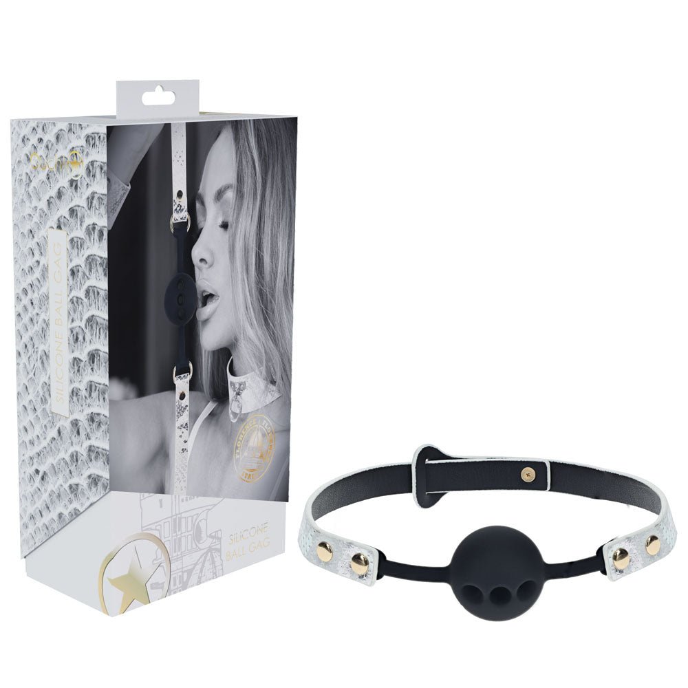 OUCH! Florence Collection - Silicone Ball Gag - White Breathable Mouth Restraint - BONDAGE - TOYS
