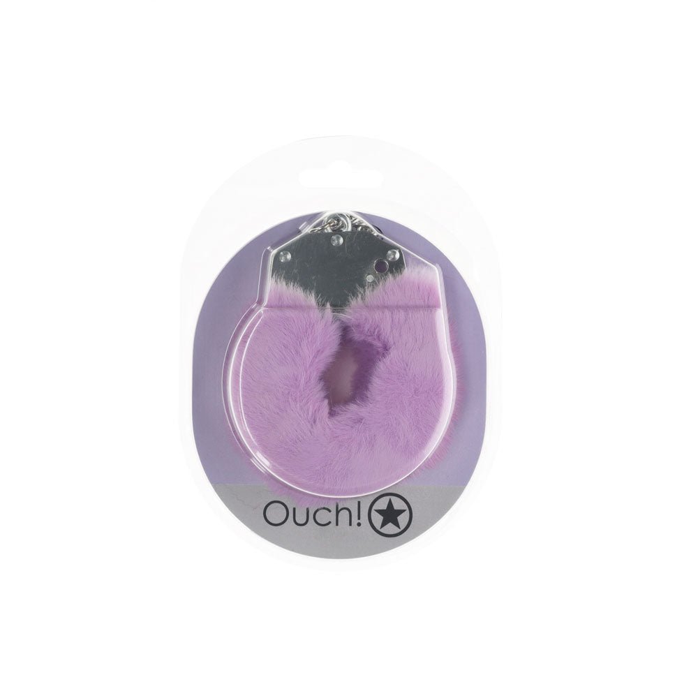OUCH! Heavy - Duty Fluffy Cuffs - Lavender - BONDAGE - TOYS