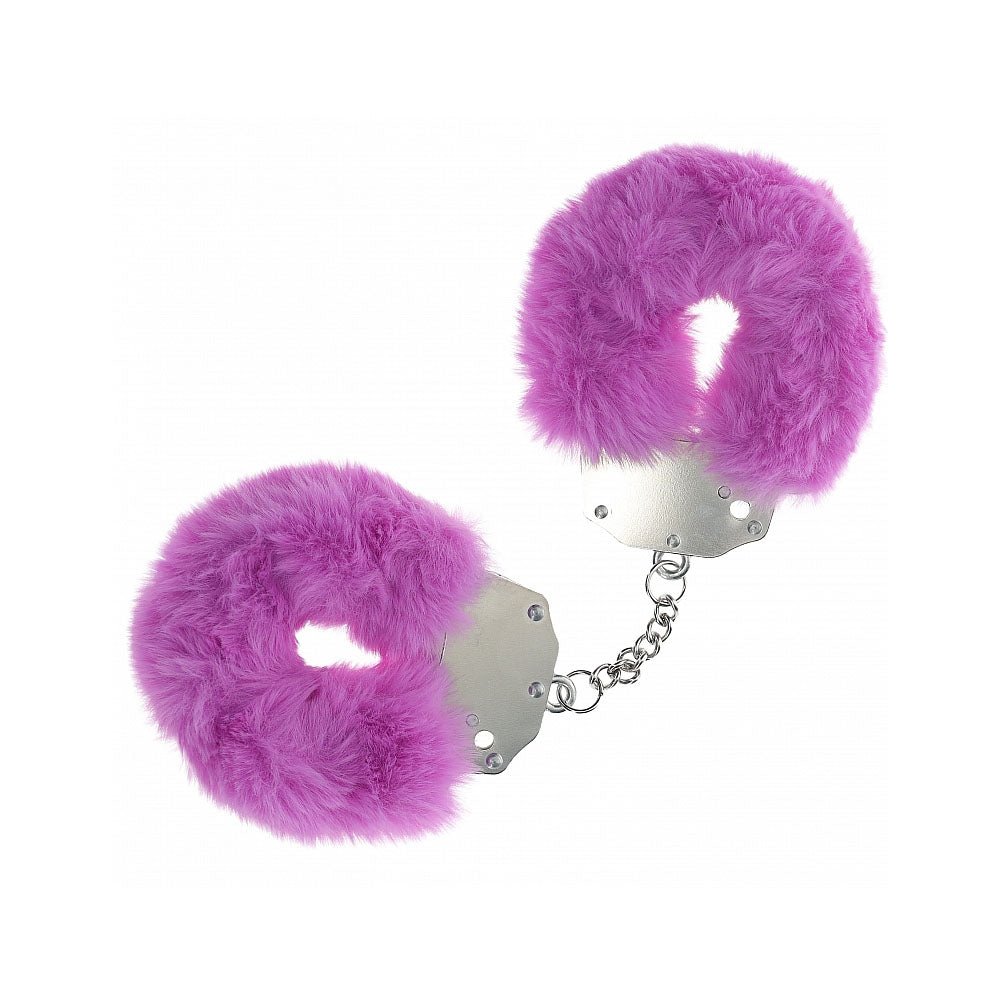 OUCH! Heavy - Duty Fluffy Cuffs - Purple - BONDAGE - TOYS