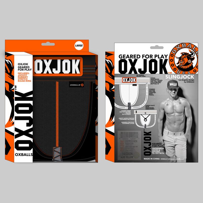 Oxballs Slingjock Upthrust Slider - Strap Jock Black Iron - Lingerie