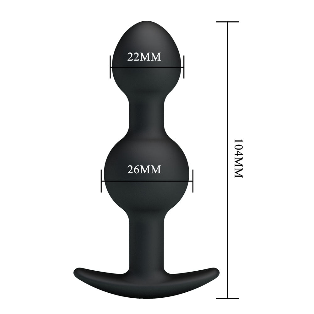 Party Up JAMES Anal Bead Plug - Black 10.4 cm - ANAL TOYS